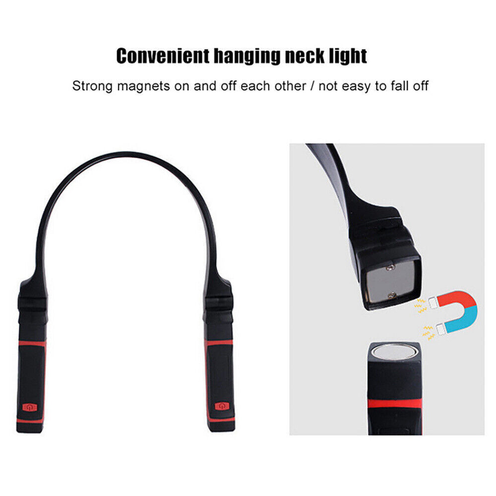 LED Neck Hanging Reading Light Flexible Hug Light Portable Hands-Free Torch Lamp