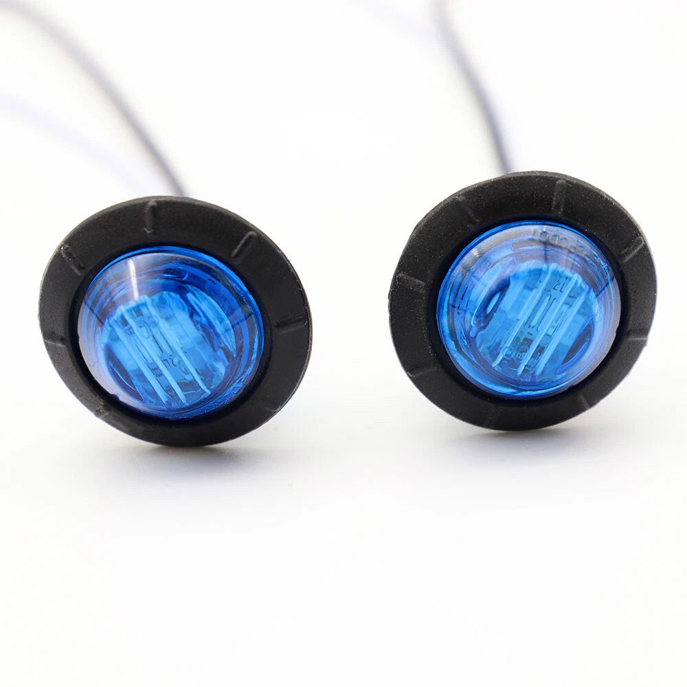 10X Blue Round Marine Boat Cabin Courtesy Lights Deck LED Walkway Stair Light