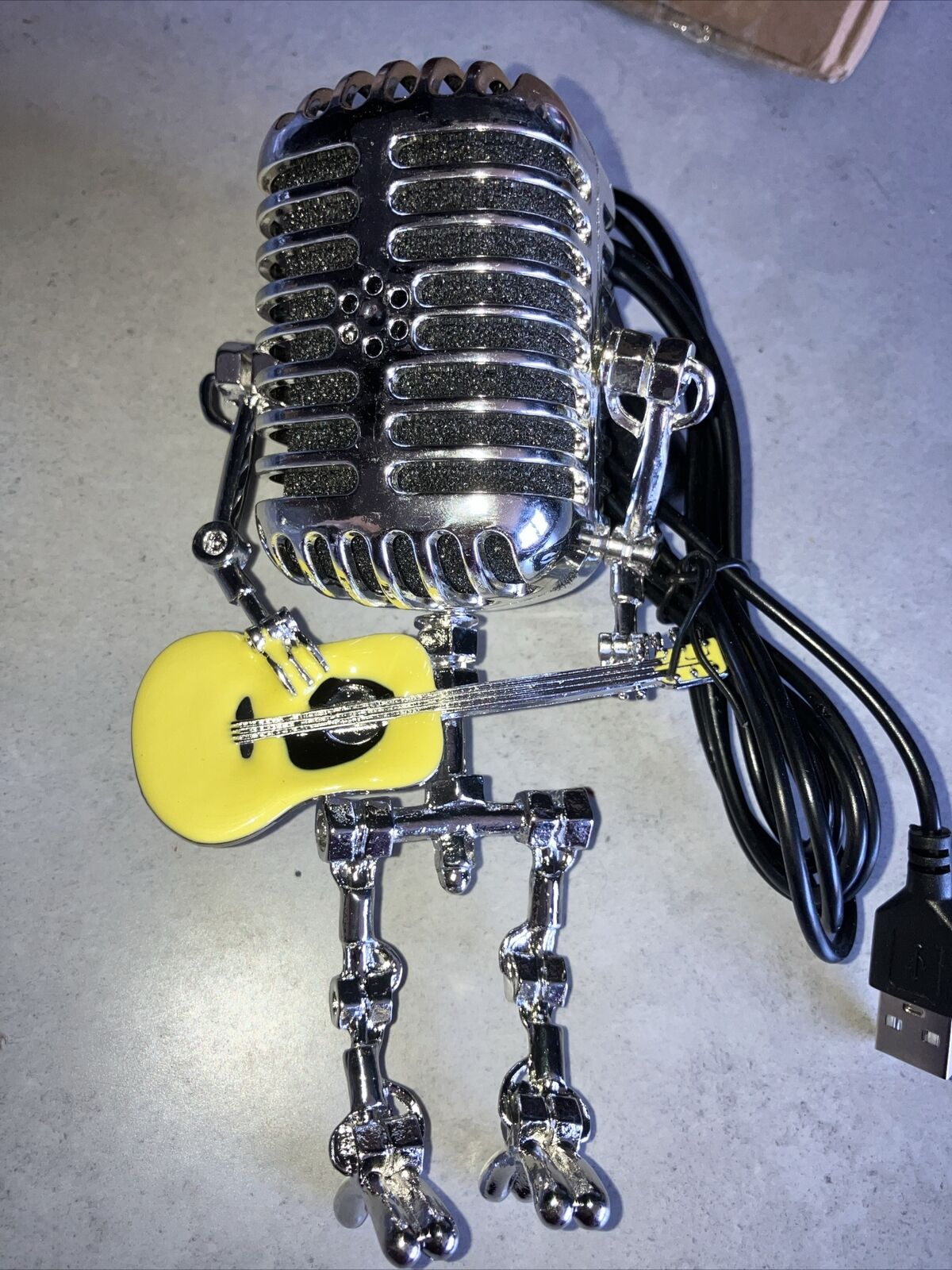 Microphone Robot Lamp with Guitar Lights Table Desktop Decorations USB Charging