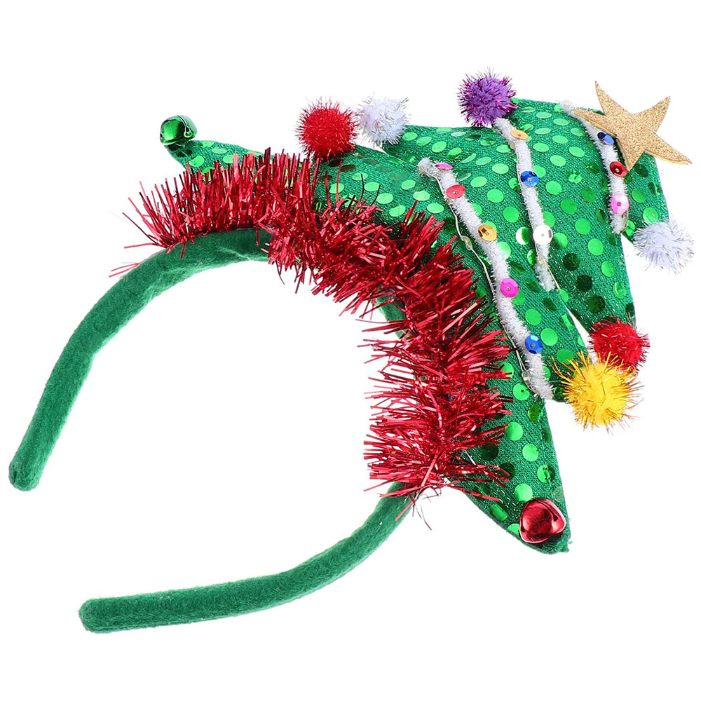 Christmas Headbands Xmas Tree Headwear Light Up Headdress Hair Accessories