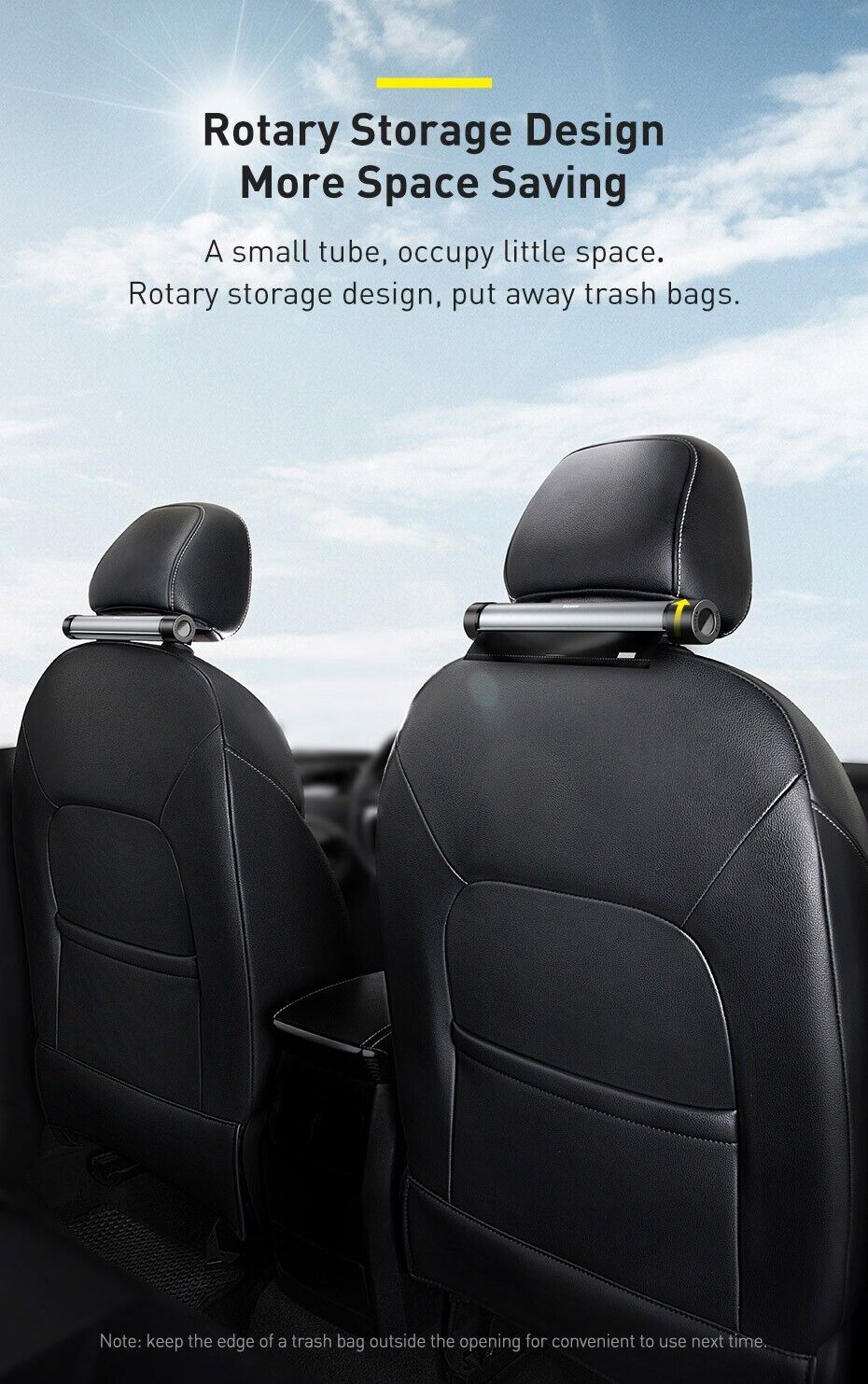 Baseus Car Trash Can Litter Bag Garbage Seat Waste Lid Bin Organizer Accessories
