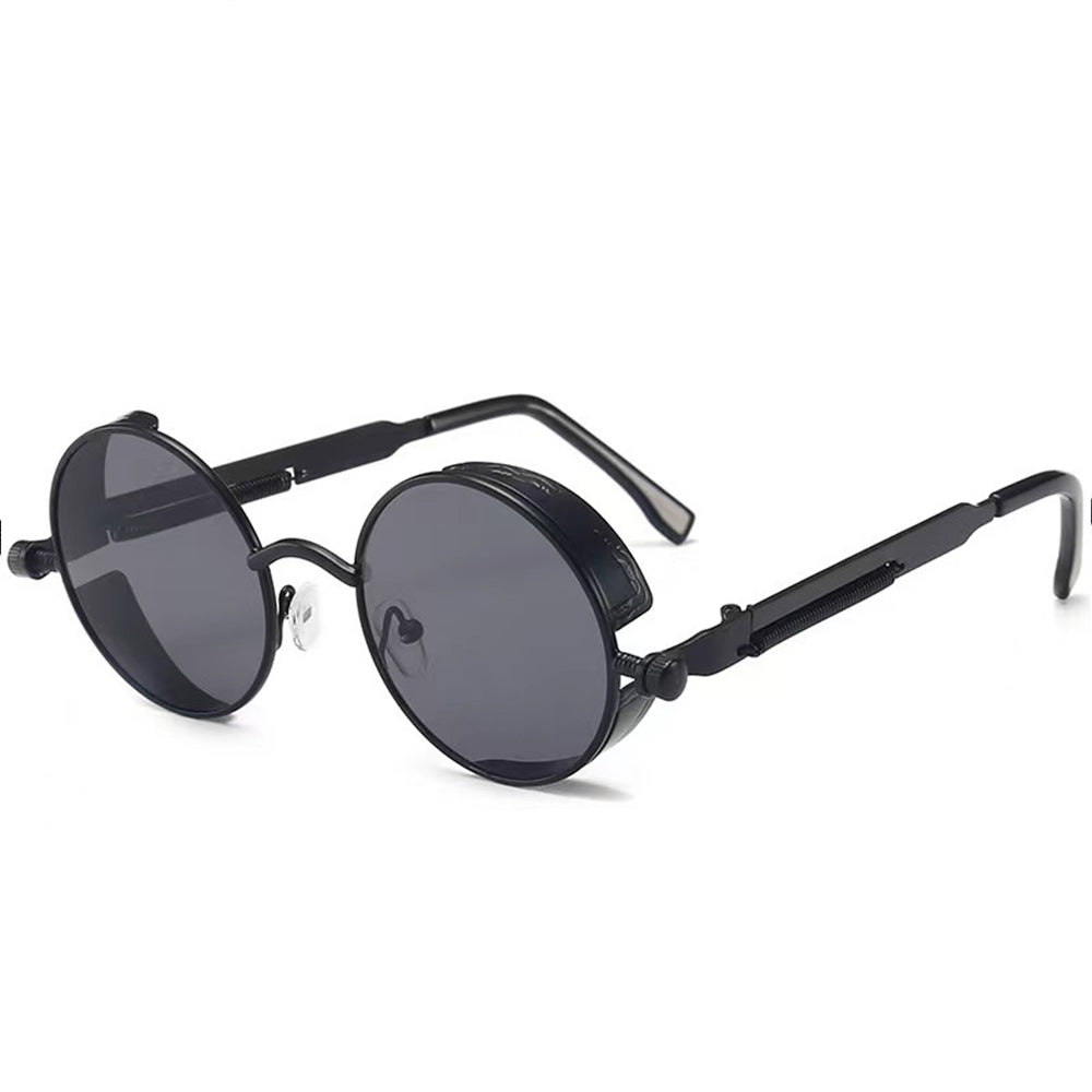Classic Steampunk Sunglasses for Men and Women Retro Round Metal Frame Sunglasse
