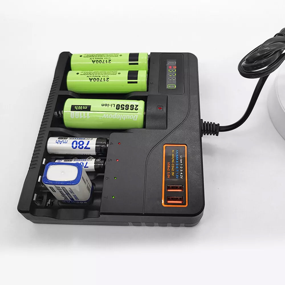 LCD Smart Battery Charger For AAA AA 9V Ni-MH Ni-CD Rechargeable Batteries