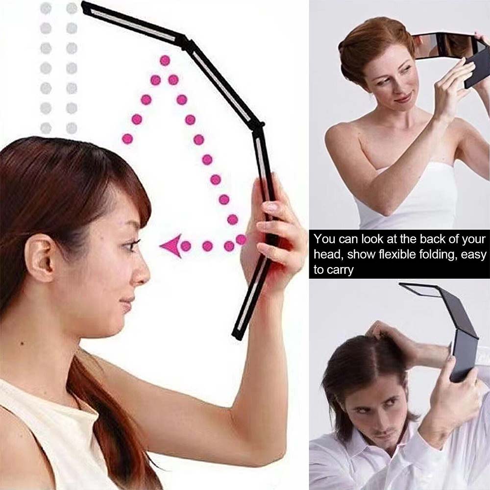 4-Way Mirror 360° Adjustable Haircut Tool - Telescopic Foldable Self Haircut Mirror