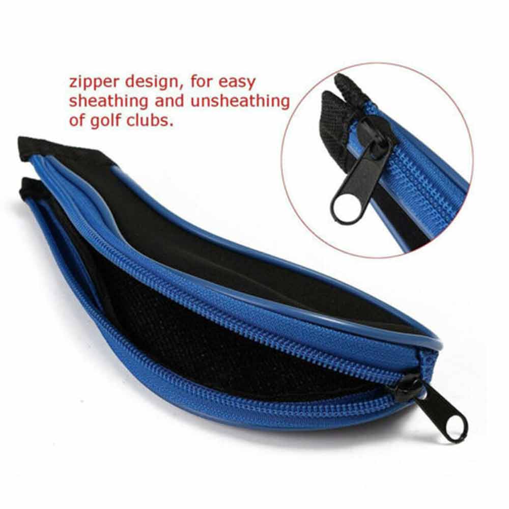 12pcs Neoprene Golf Club Iron Head Cover Zipper Long Neck 3-9 A SW PW LW