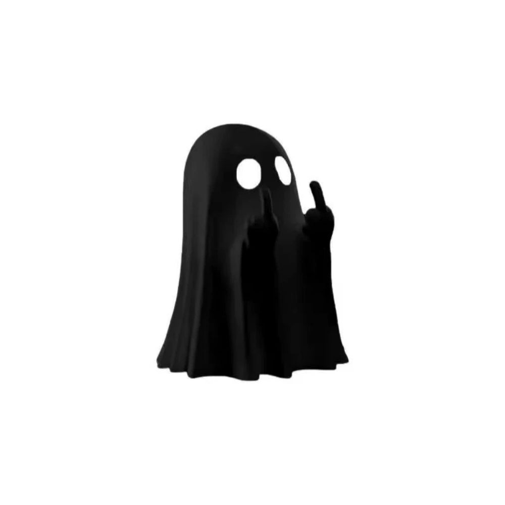 9CM Funny Middle Finger Ghost Statue | Halloween Resin Figurine for Home Decor