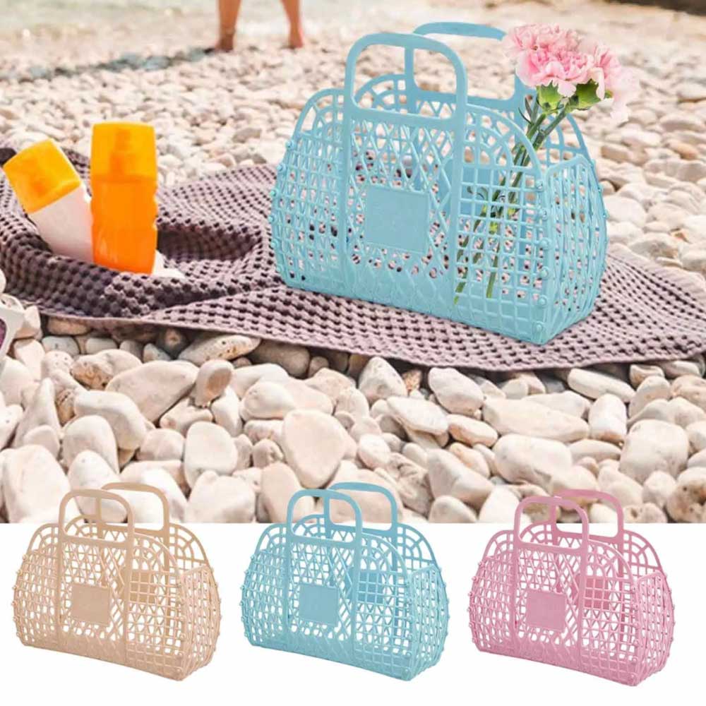 Jelly Tote Bright Jelly Bags Reusable Gift Basket Girls Beach Bag Jelly Purse