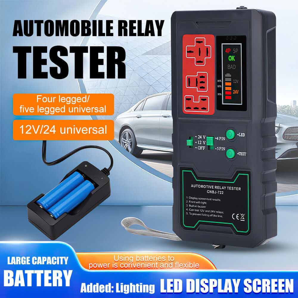 12V/24V LCD Automotive Electronic LIGHTING Relay Tester Car Checker
