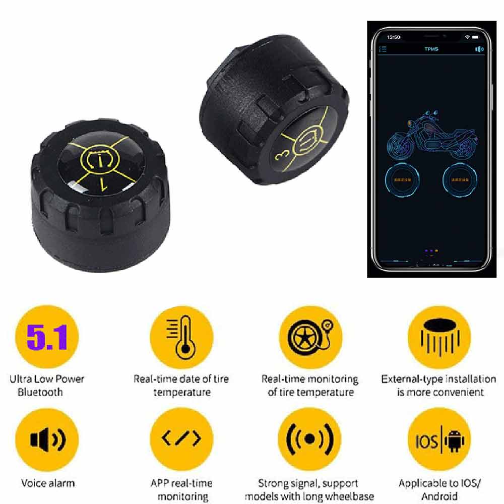 Car Tire Pressure Monitoring System Bluetooth Wireless TPMS Tyre Monitor Sensor