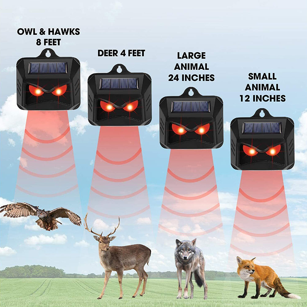 2PCS Ultrasonic Solar Cat Dog Repellent Fox Pest Scarer Deterrent Repeller