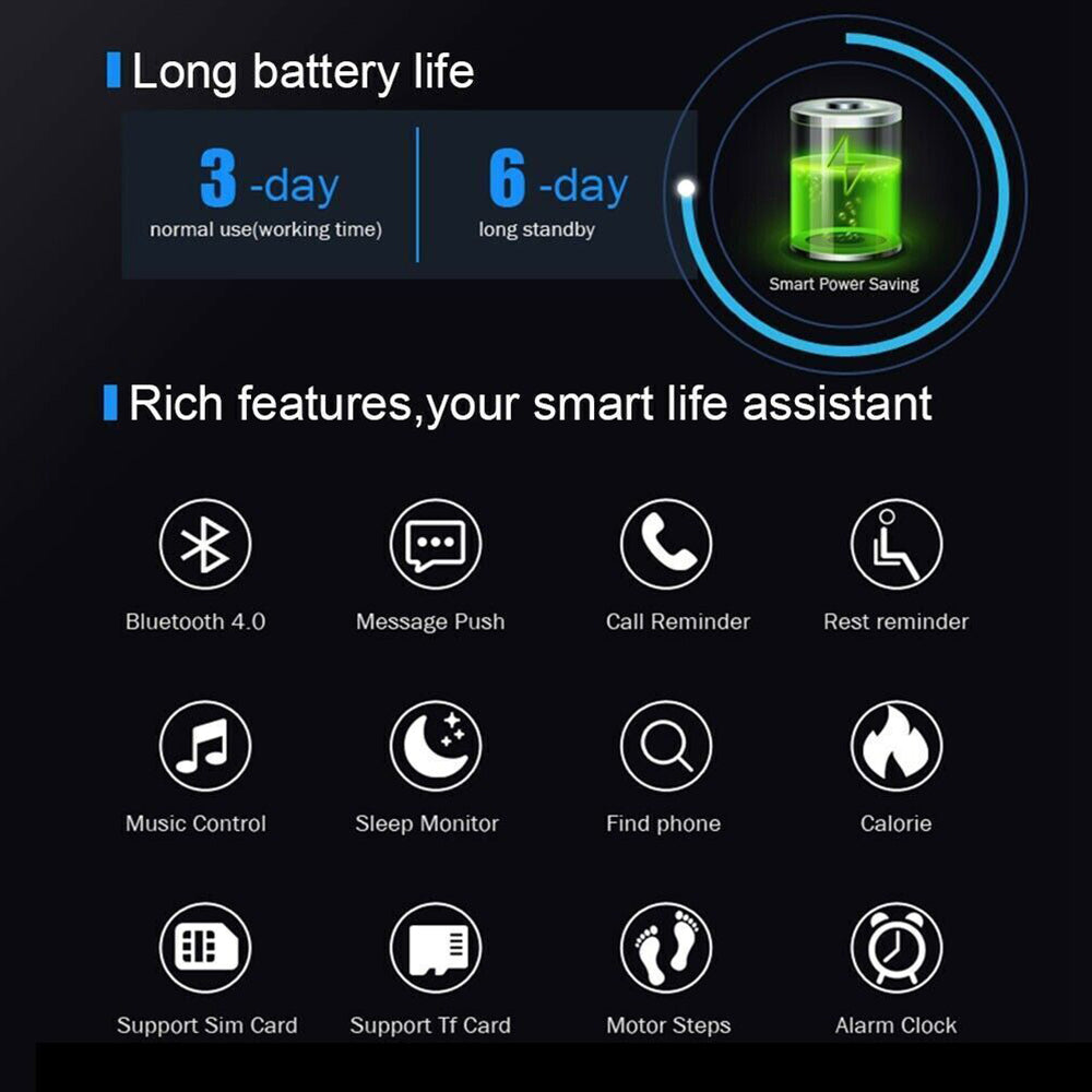 Smart Watch for Women Men Fitness Tracker 3D Screen Bluetooth Call Waterproof