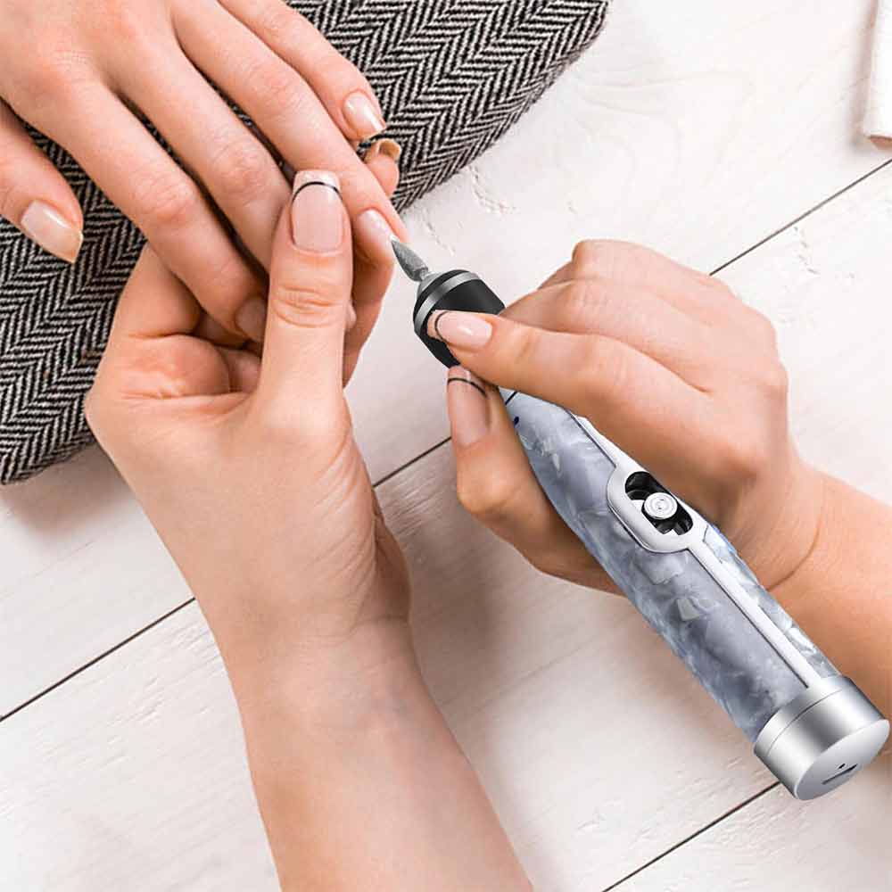 Cordless Nail Grinder for Thick Toenails – 4-Speed Electric Nail File with 7 Attachments, Low Noise & Rechargeable