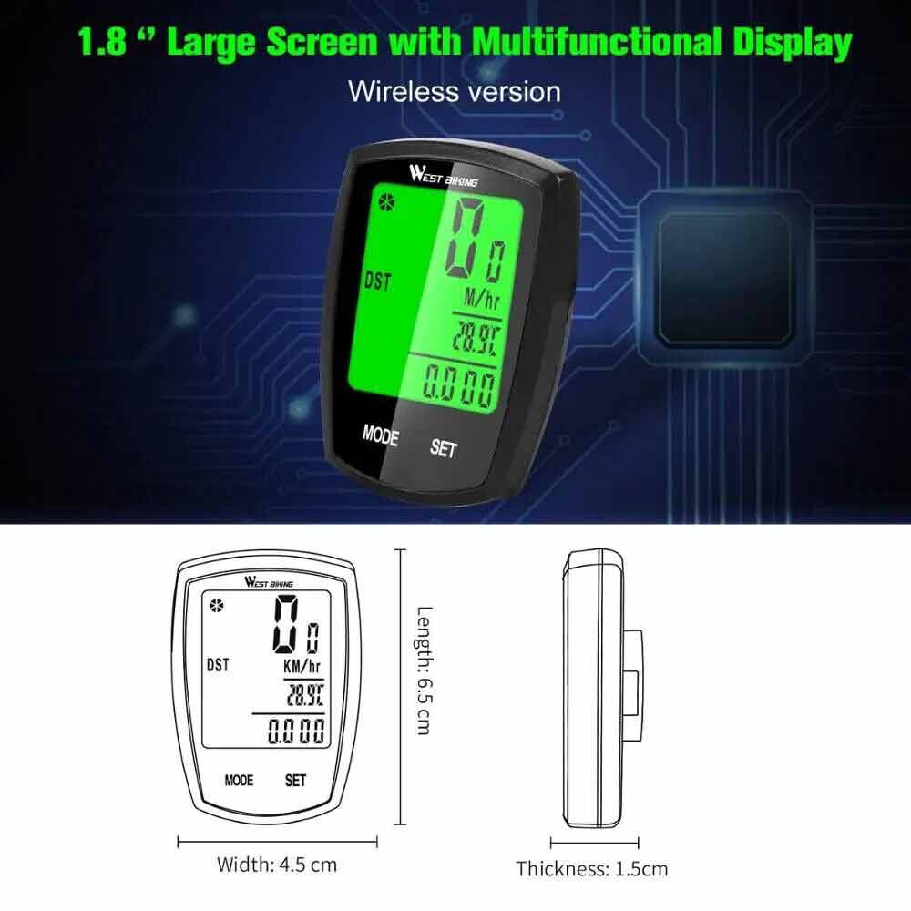 LCD Cycle Speedometer Wireless Cycling Bike Bicycle Computer Odometer Waterproof