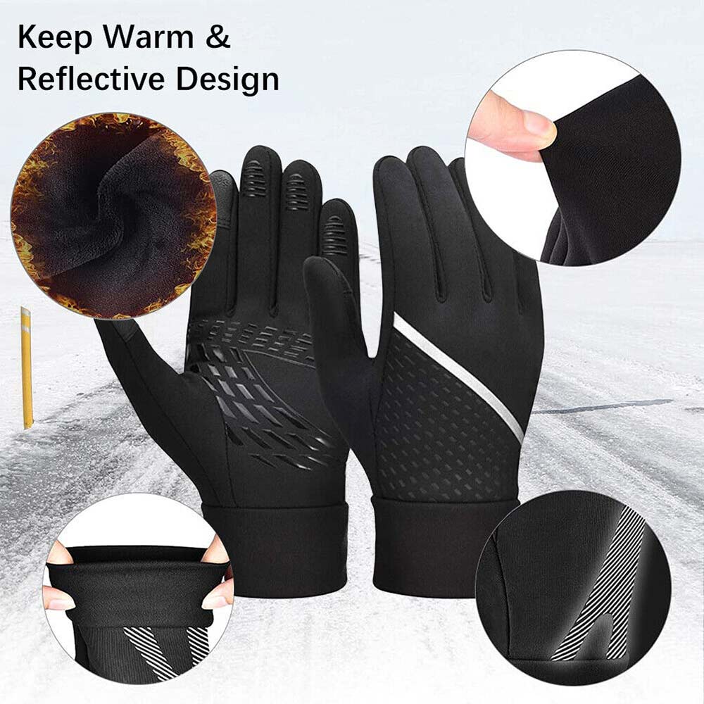 Winter Thermal Warm Gloves with Touch Screen Fingers Windproof Water Resistant