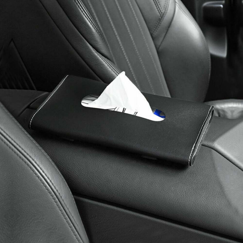 Car Interior Sun Visor Tissue Box Paper Towel Case Strap Napkin Holder