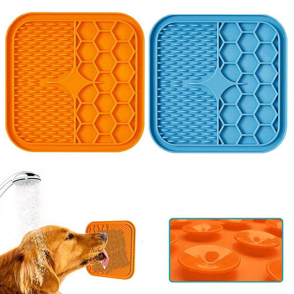 1pcs Silicone Pet Lick Mat Cat Puppy Dog Slow Feeder Lick Pad Bath Grooming Help