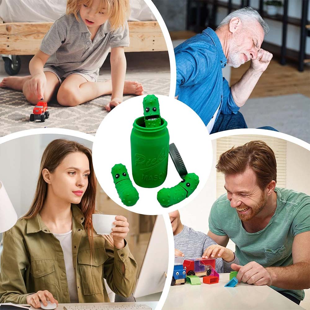3D Printed Pickles in Mason Jar – Fun Articulated Pickle Gifts with Movable Mouths