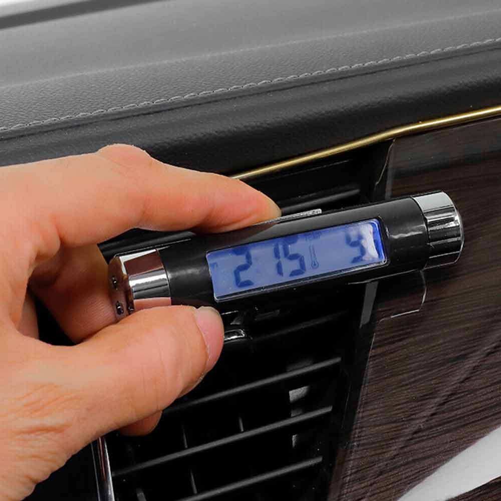 Dashboard Digital Car LCD Backlight Calendar Clock Blue Thermometer Time