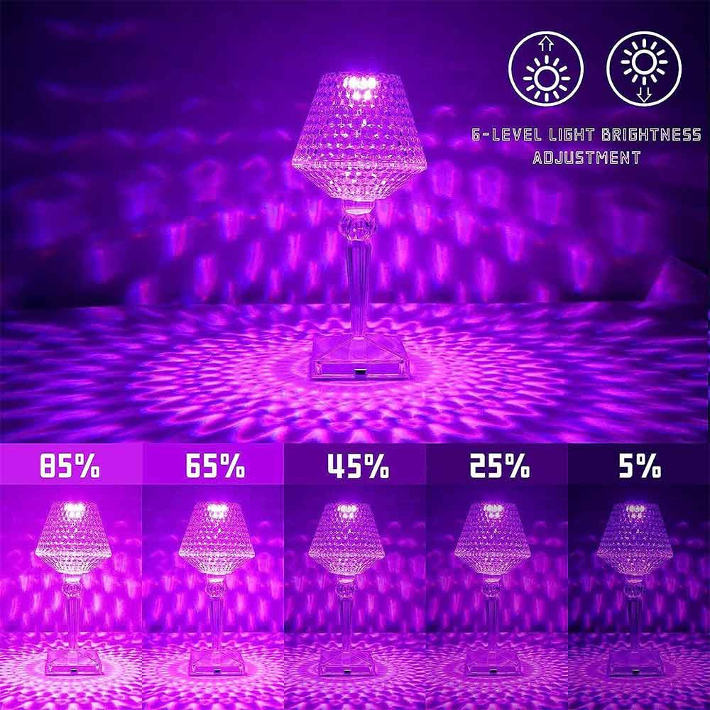 Crystal Night Light RGB 16colors Table Lamp Dimming USB Rechargeable Bedside