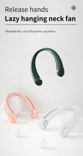 Bladeless Portable USB Neck Fan Cooler Rechargeable Dual Effect Cooling Neckband