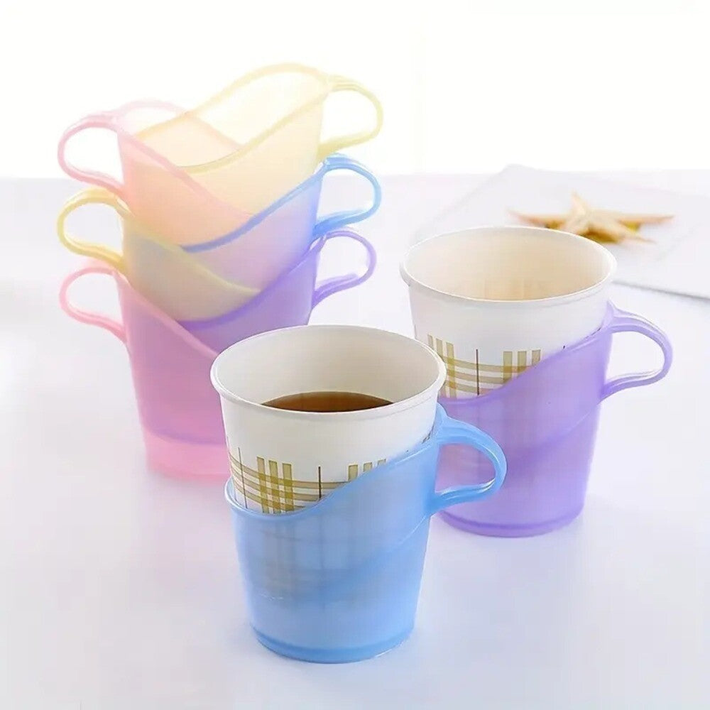 10pcs Anti-Scald Insulated Paper Cup Holder Heat Resistant Home Paper Cup Stand