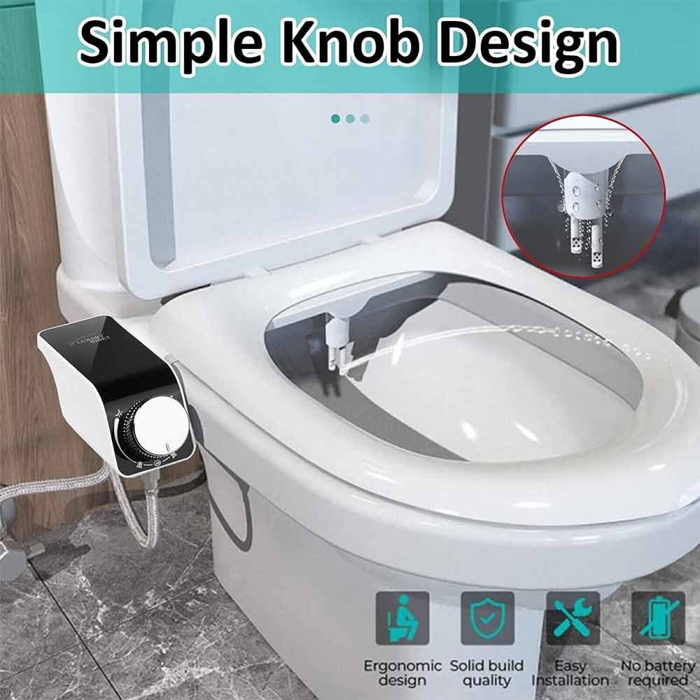 Dual Nozzle Hygiene Toilet Bidet Water Wash Clean Unisex Seat Attachment Sprayer