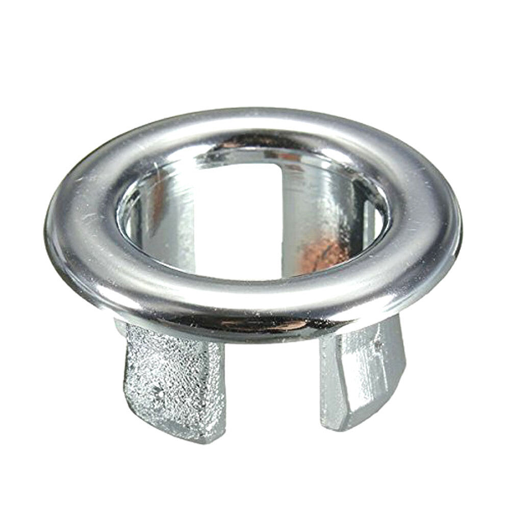 10x Bathroom Basin Sink Spares Overflow Cover Trim Replacement Chrome Plastic