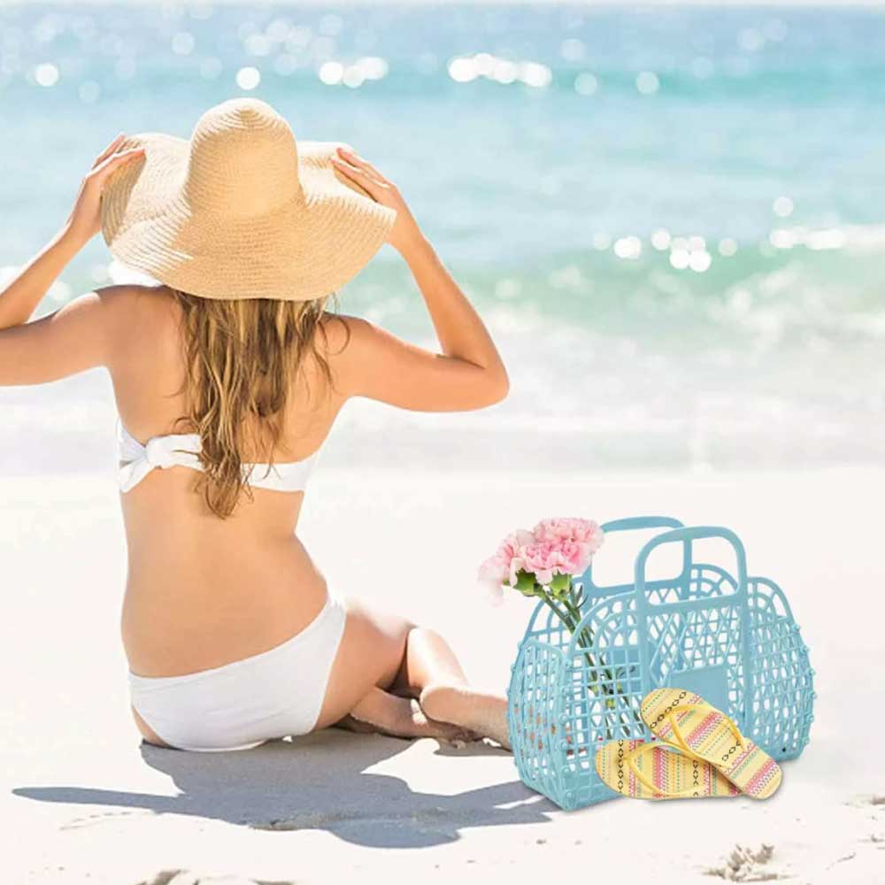 Jelly Tote Bright Jelly Bags Reusable Gift Basket Girls Beach Bag Jelly Purse