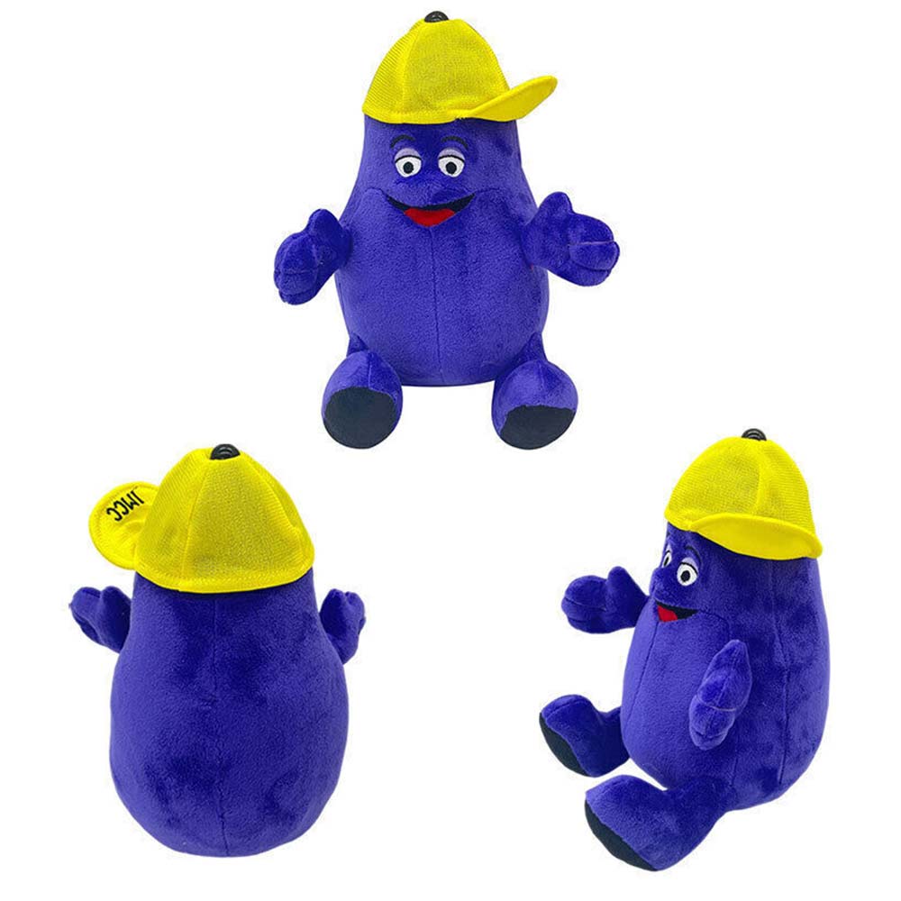22cm Grimace Shake Yellow Hat Plush Doll High-quality Short Plush Ideal Gift For Kids