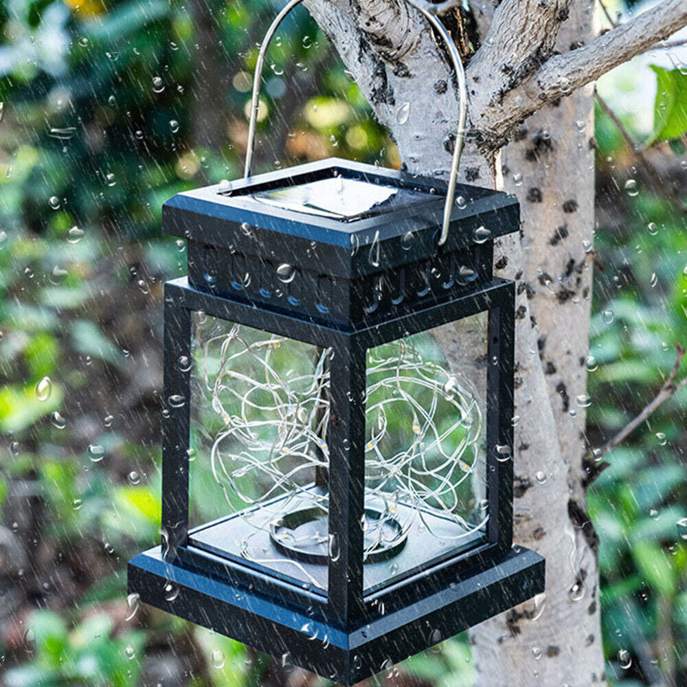LED Solar Powered Hanging Lantern Lights Waterproof Outdoor Garden Table Lamp