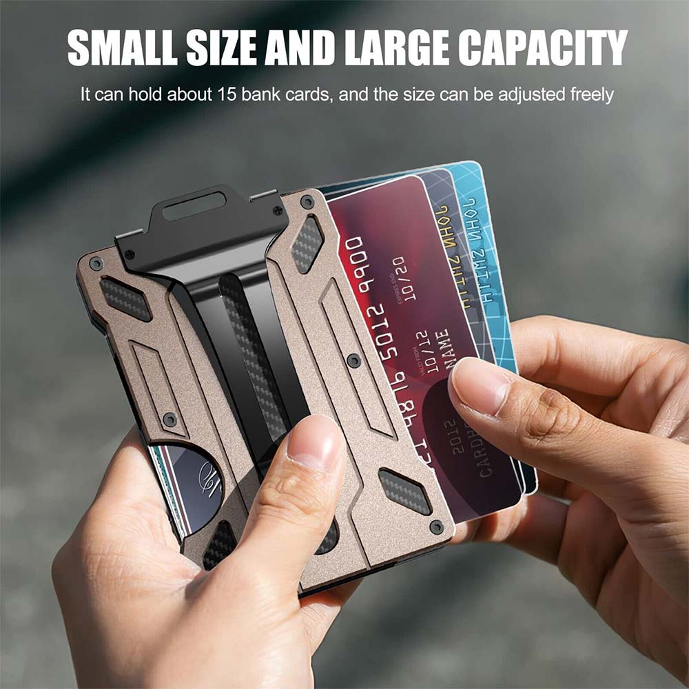 Card Holder Aluminum RFID Blocking Men Credit ID Wallet Slim Money Purse Clip