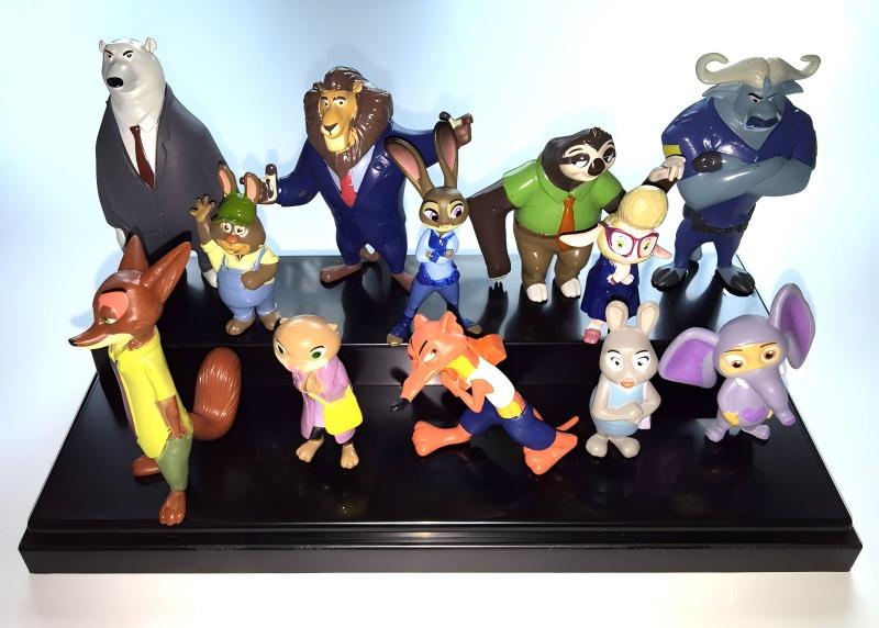 12pcs Cartoon Animal Mini PVC Figures -Colorful Character Collection Set