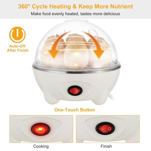 Electric Soft Hard Egg Boiler Bowl Poacher Steamer Noise Free Cooker AU Plug