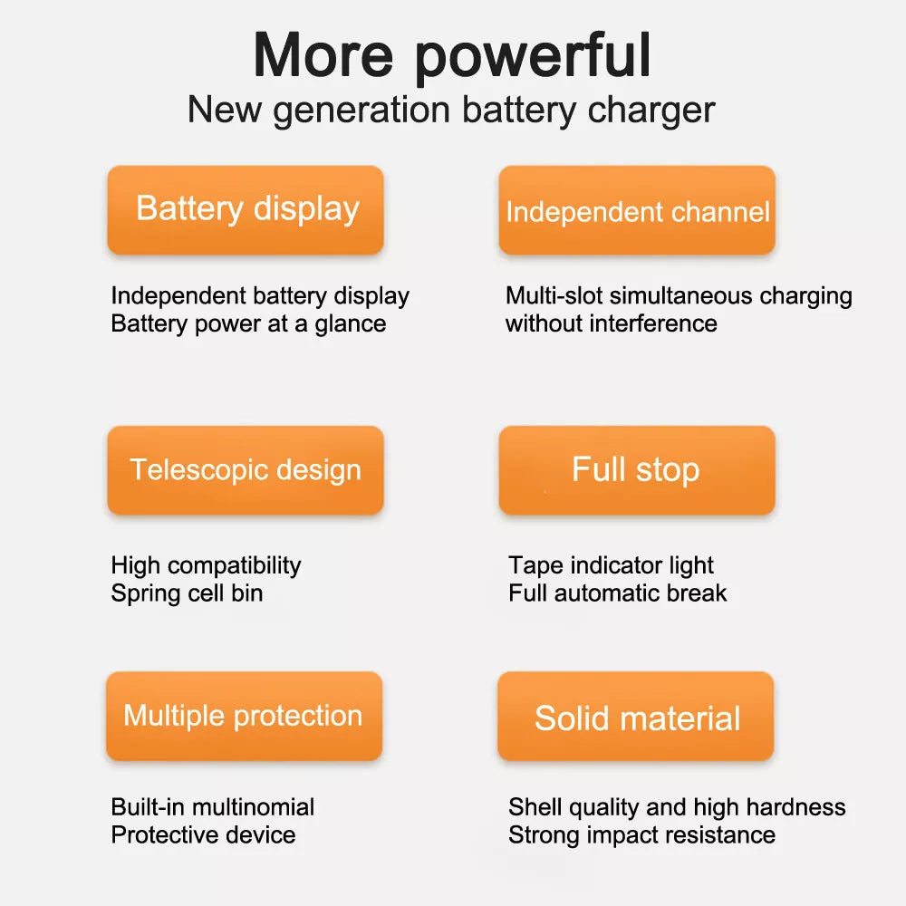 LCD Smart Battery Charger For AAA AA 9V Ni-MH Ni-CD Rechargeable Batteries