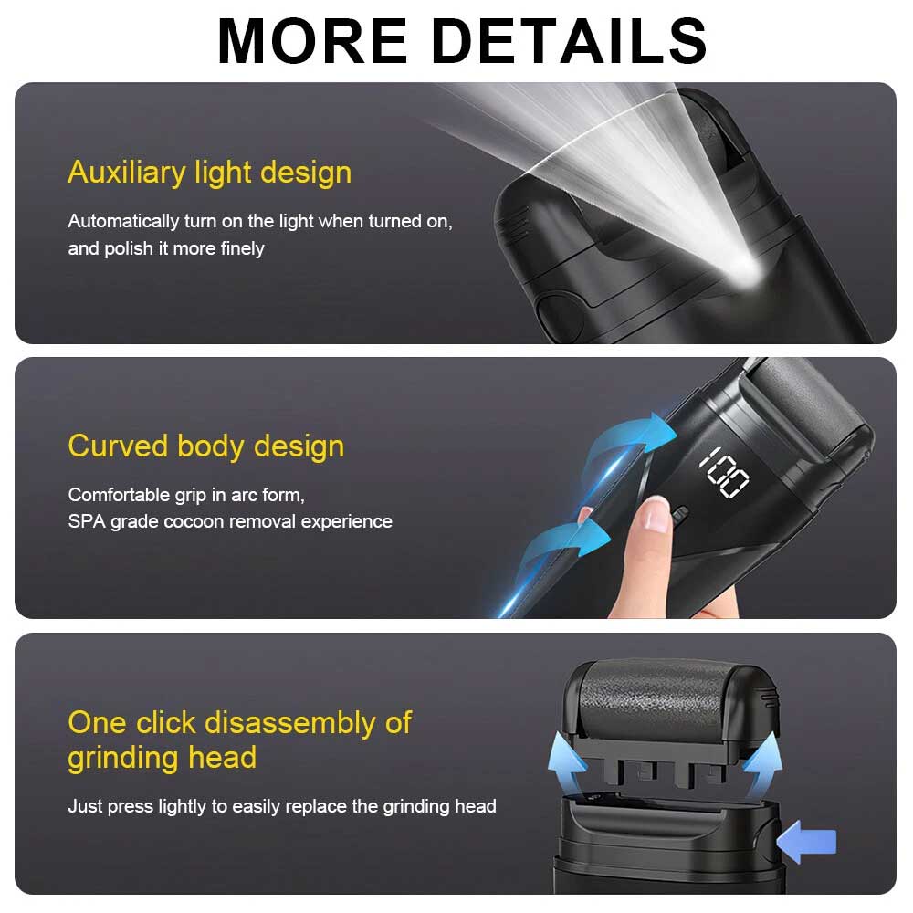 Electric Care Pedicure Foot File Hard Dead Skin Callus Remover Foot Grinder Kit