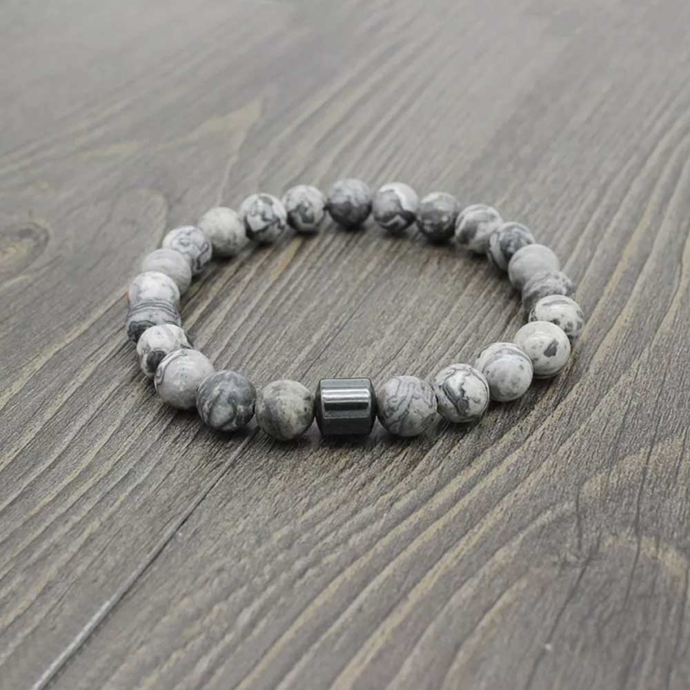 8mm Magnetic Anti-Smoking Bracelet – Natural Stone Cessation Aid for Positive Energy & Craving Relief