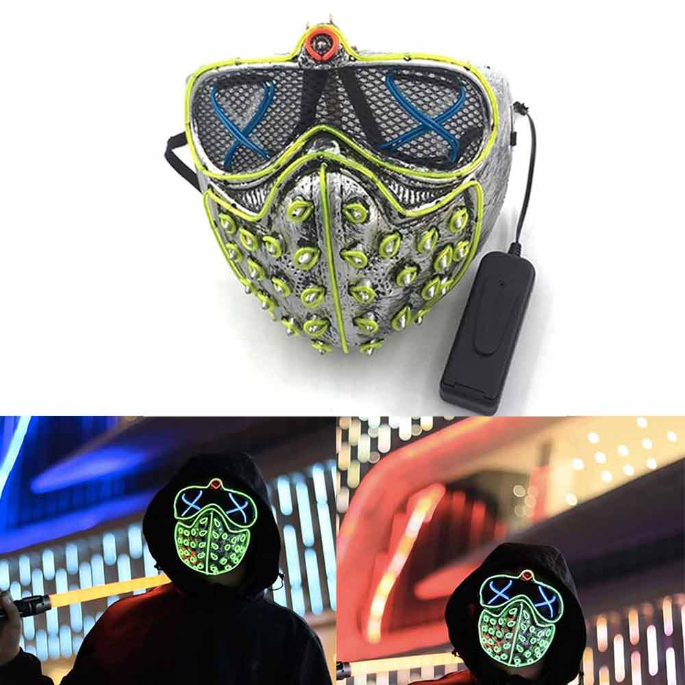 LED Mask WD,Wire Light Up For Halloween Festival Costume Cosplay Christmas Party