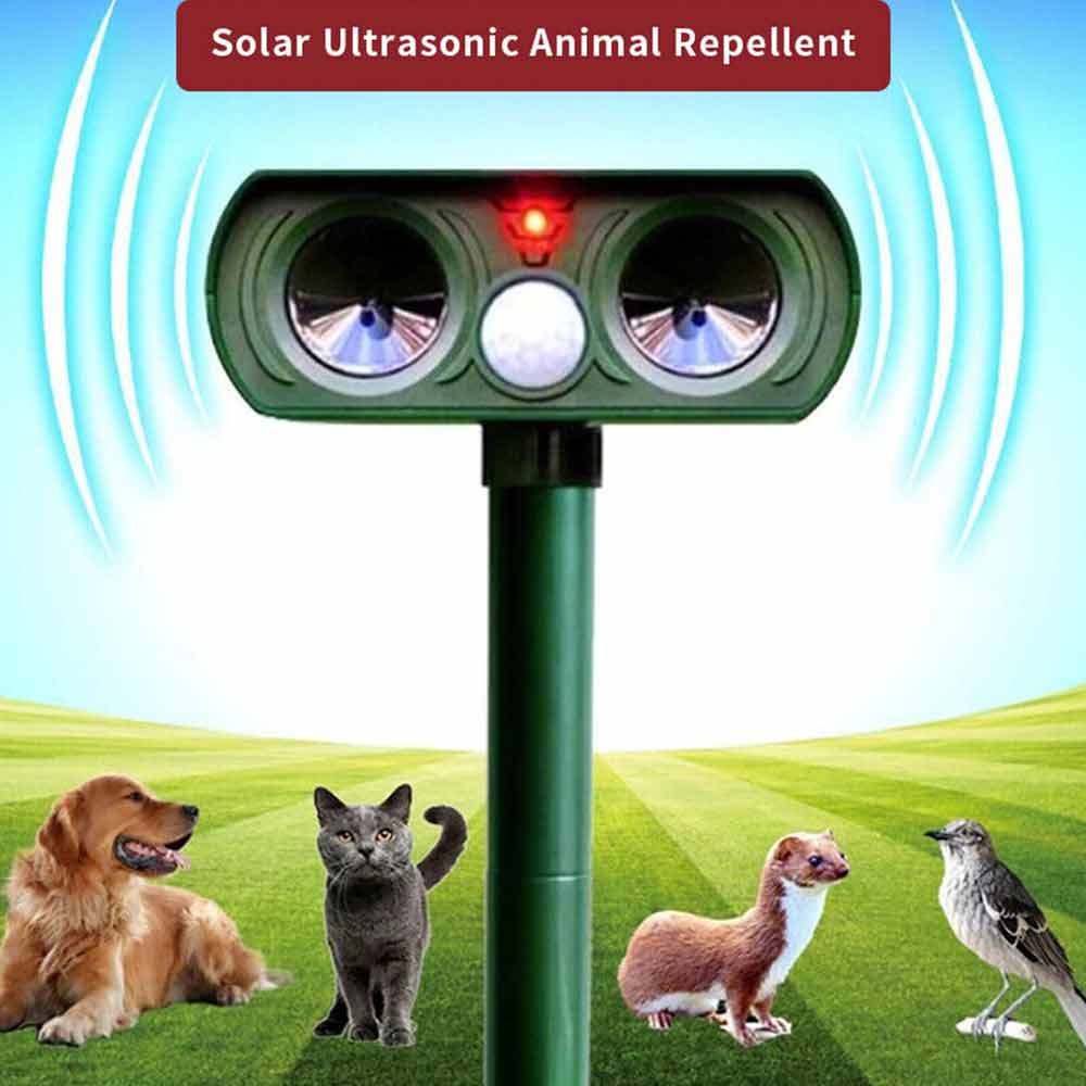 1PC Solar Ultrasonic Animal & Pets Repeller Motion Sensor Bird Rat Possum Repellent