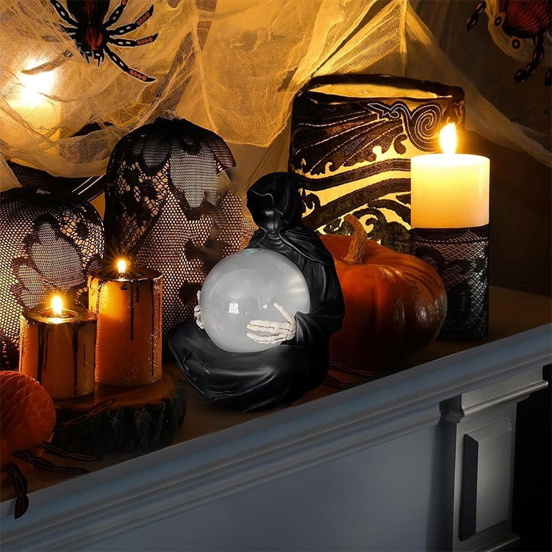 LED Light Grim Reaper Water Globe The Death God's Crystal Balls Halloween Decor