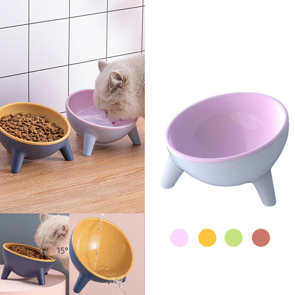 Feeder Raised Cat Bowl Pet Bowl Elevated Dog Bowls 15°Tilted Pet Water Bowl