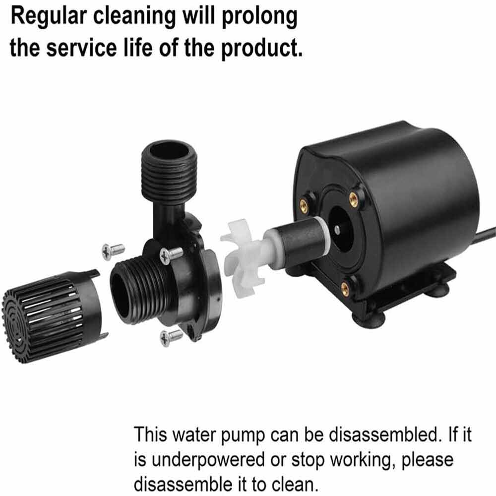 DC 12V Submersible Brushless Water Pump Aquarium Fountain Fish Pond Pump 500L/H