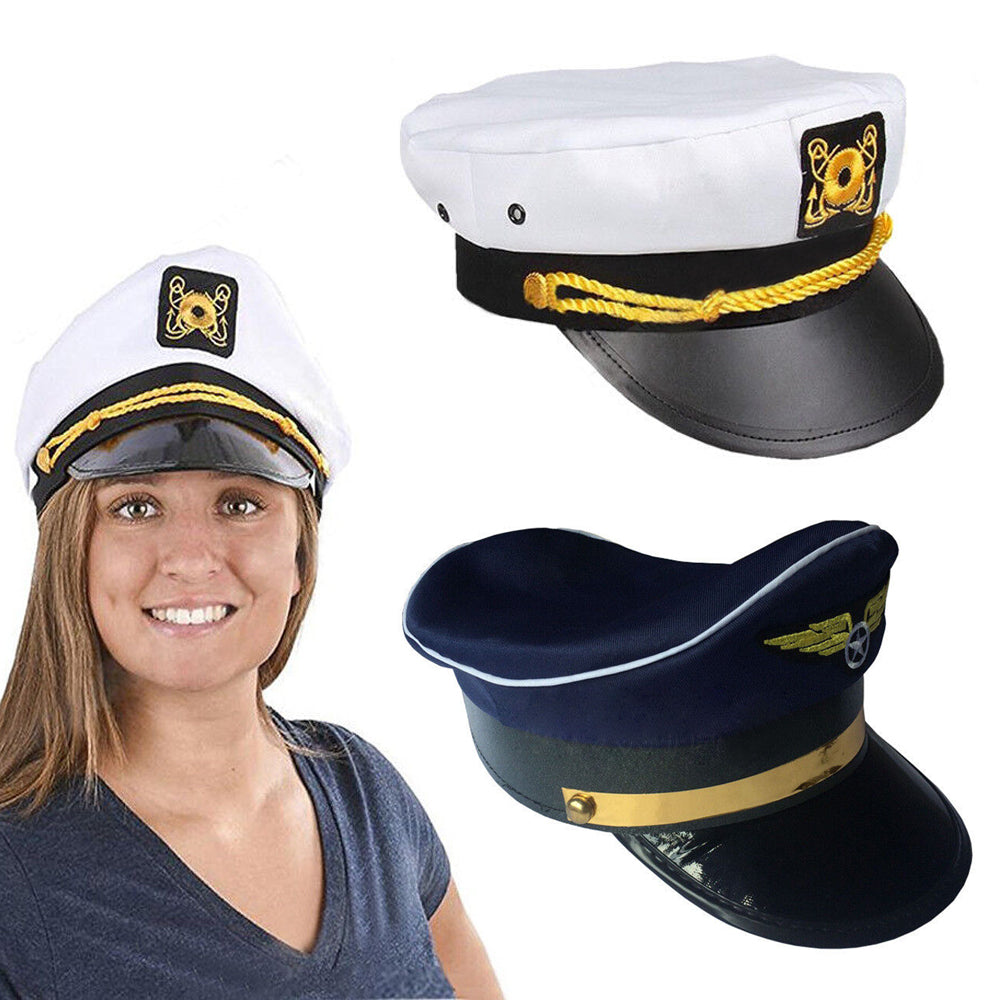 Captain Hat Adult Party Costume Cosplay Skipper Sailor Ship Cap Air force pilots