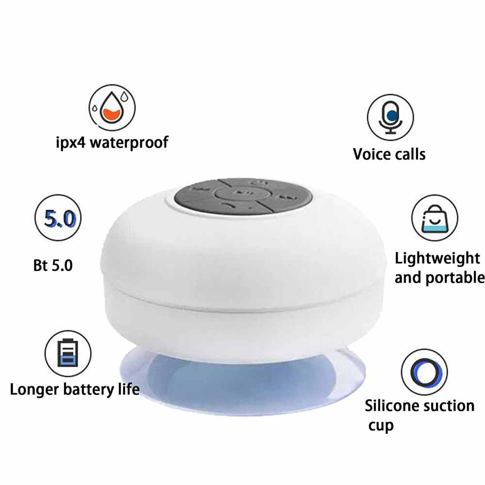 Bluetooth 5.0 Speaker with Suction Wireless Shower Speaker Waterproof