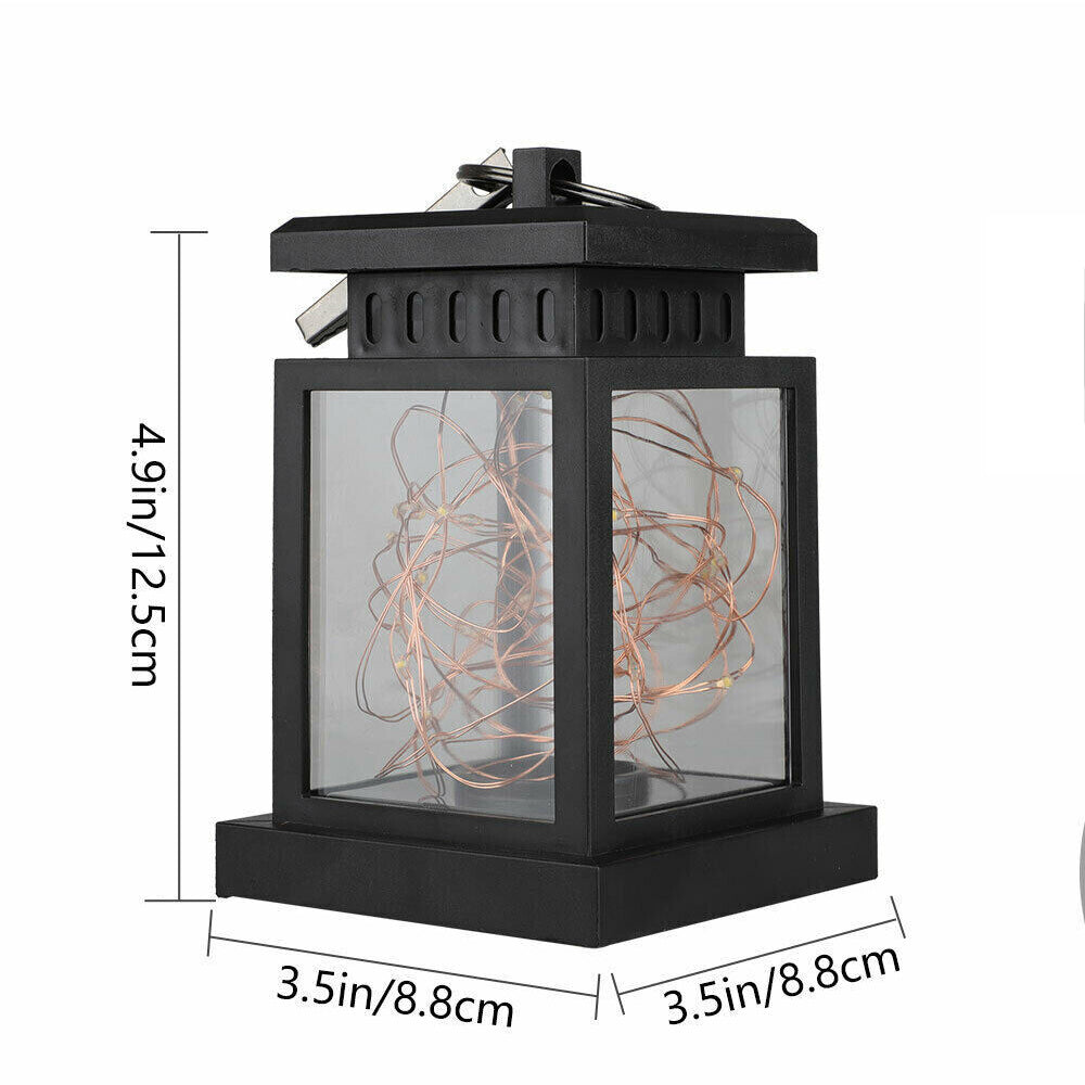 LED Solar Powered Hanging Lantern Lights Waterproof Outdoor Garden Table Lamp