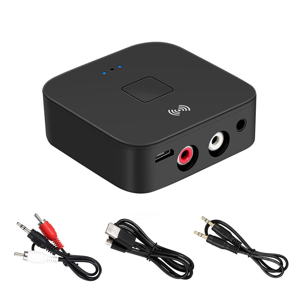 Bluetooth 5.0 Wireless Audio Receiver 3.5MM Jack AUX NFC to 2RCA Music Adapter
