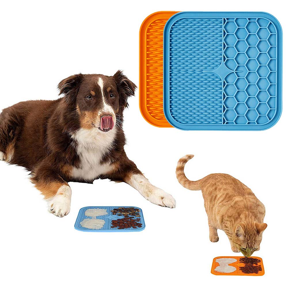 1pcs Silicone Pet Lick Mat Cat Puppy Dog Slow Feeder Lick Pad Bath Grooming Help