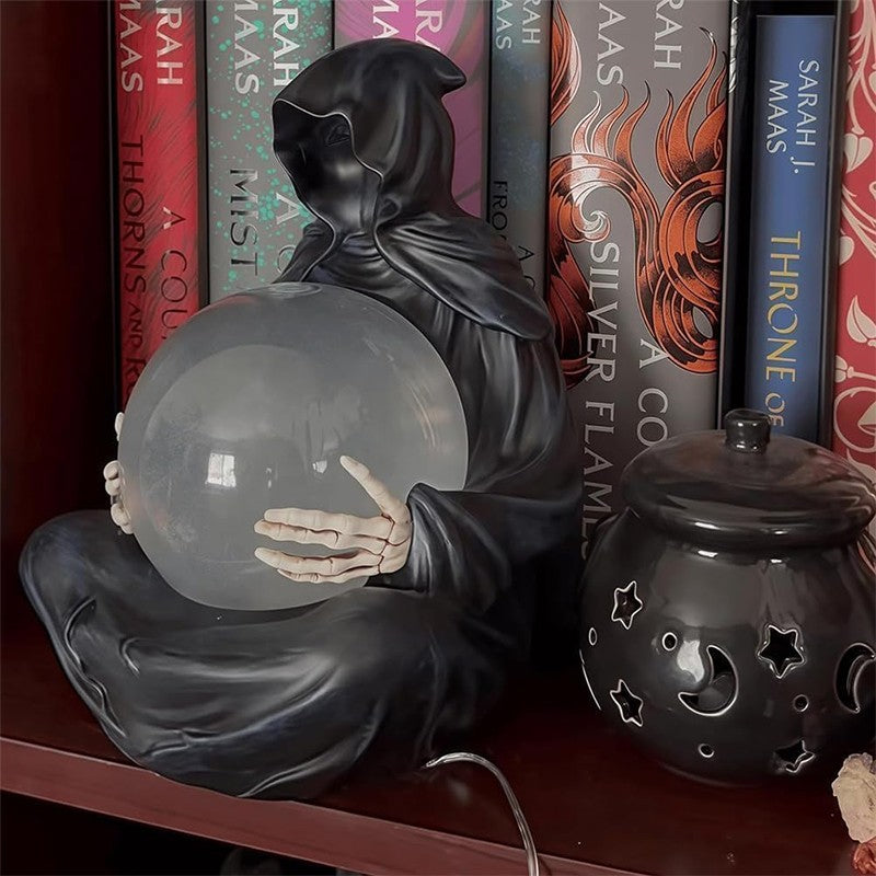 LED Light Grim Reaper Water Globe The Death God's Crystal Balls Halloween Decor