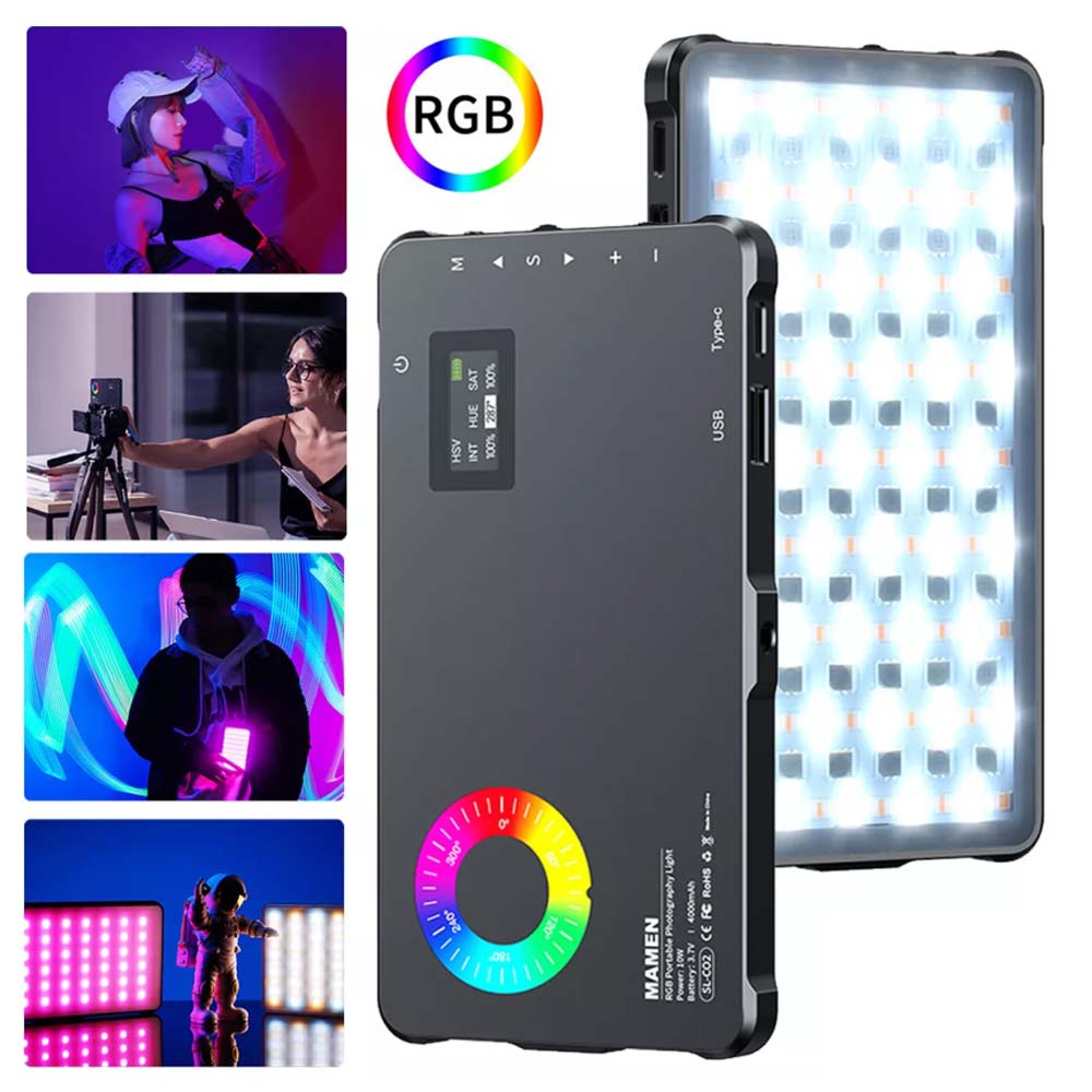 RGB LED Light 2500K-9000K Camera Photography Video Light Handheld Fill Light
