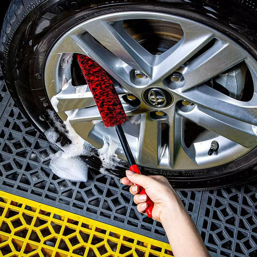 3pcs Car Tyre Rim Cleaner Car Wheel Rim Cleaning Brush Tyre Brush Wash Car Clean Tool