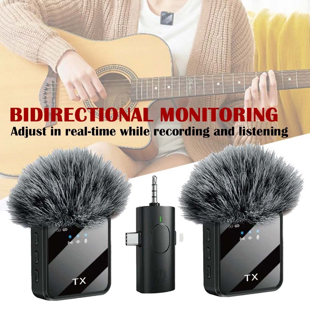 Dual Wireless Lavalier Microphone - Plug & Play Lapel Mic for iPhone, Android, Camera